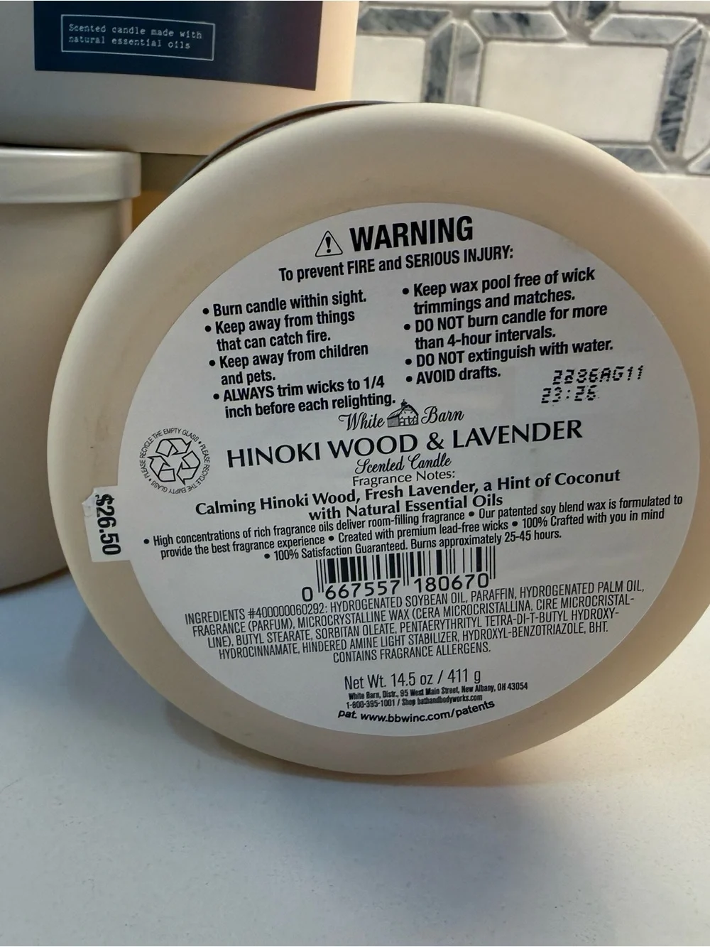 White Barn Hinoki Wood & Lavender Bath Candle
2 for $25 - Picture 3 of 5